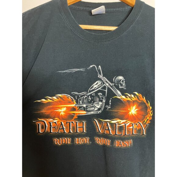 Death Valley Ride Hot Ride Fast Long Sleeve Shirt XL Motorcycle Skeleton Skull - Picture 2 of 10